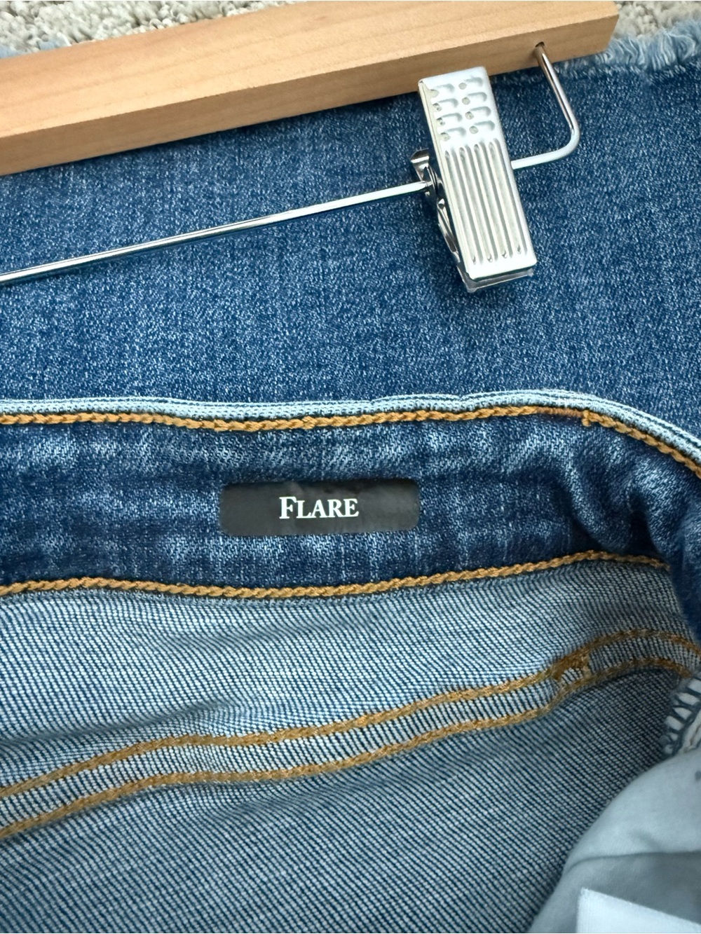 Judy Blue Mid Rise Button Fly Destroyed Fray Hem Flare Jeans Size 26 - Picture 8 of 10